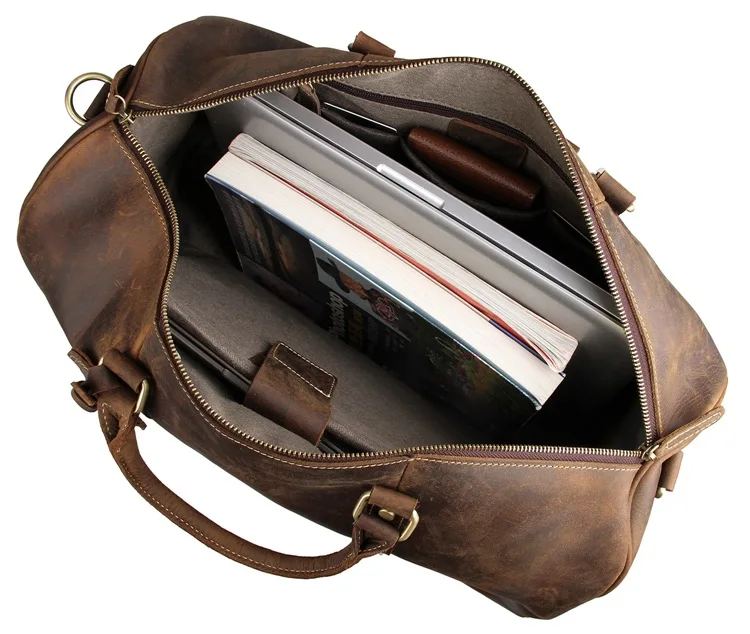 Luufan первоклассная кожаная сумка-тележка из натуральной кожи дорожная сумка на