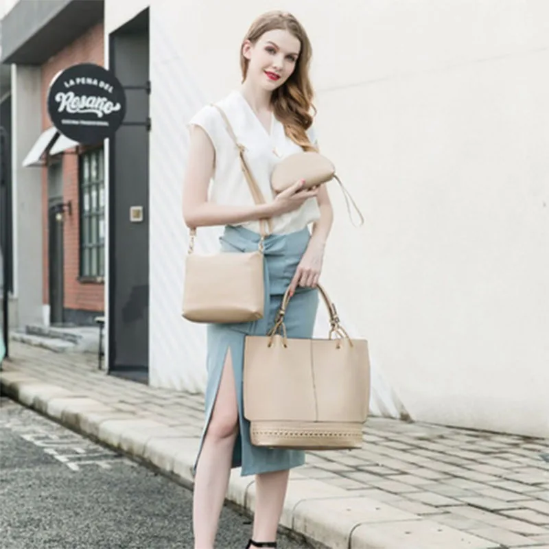 

Fashion Trendy Bag Female 2021 New European And American Handbags High Quality Medium Small Shoulder Bag Three-Piece Clutch Bags