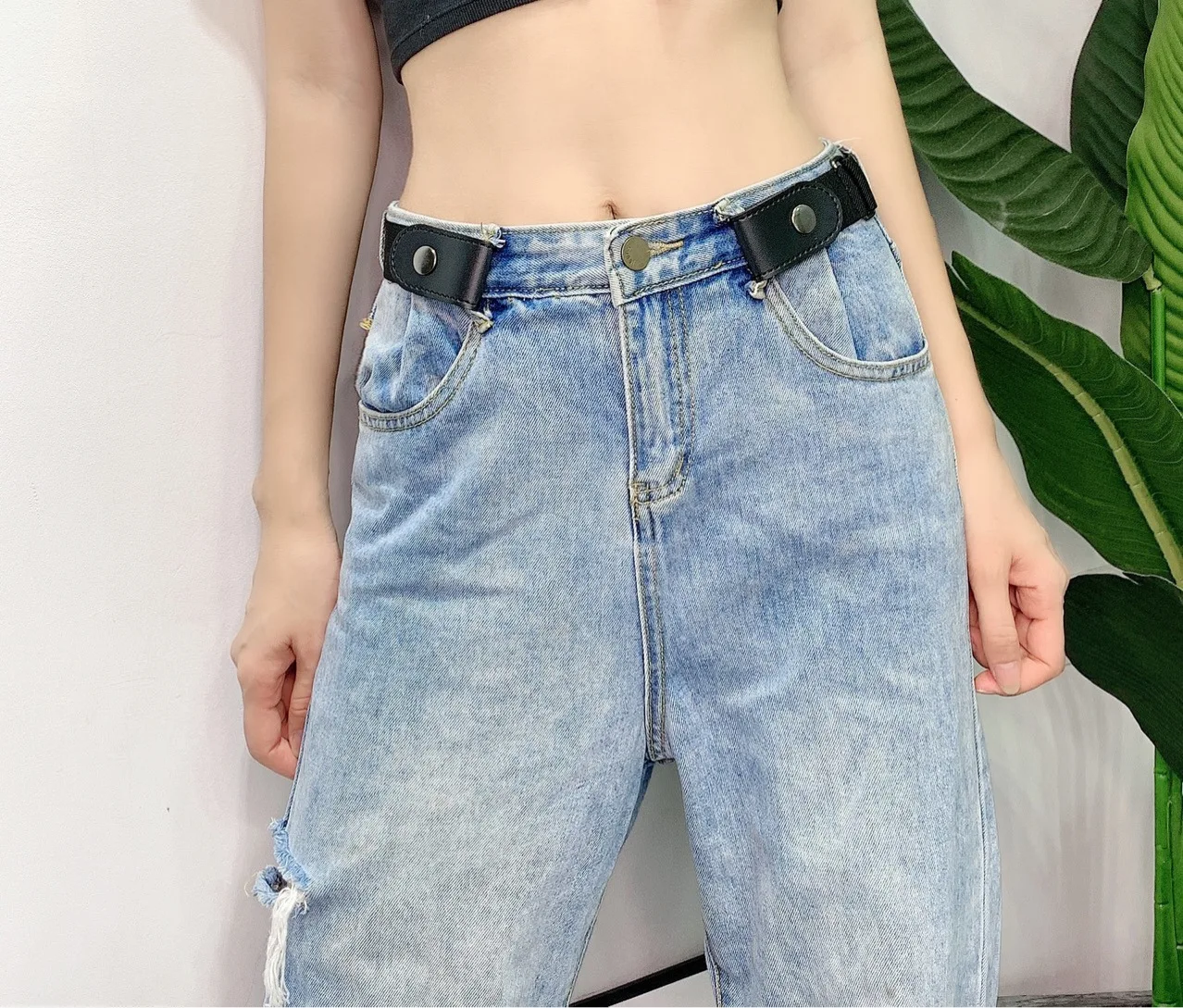 

Slim Elastic Lazy Belt No Buckle Elastic Invisible Belt Belt Casual Simple Fashion Jeans Decorative Belt