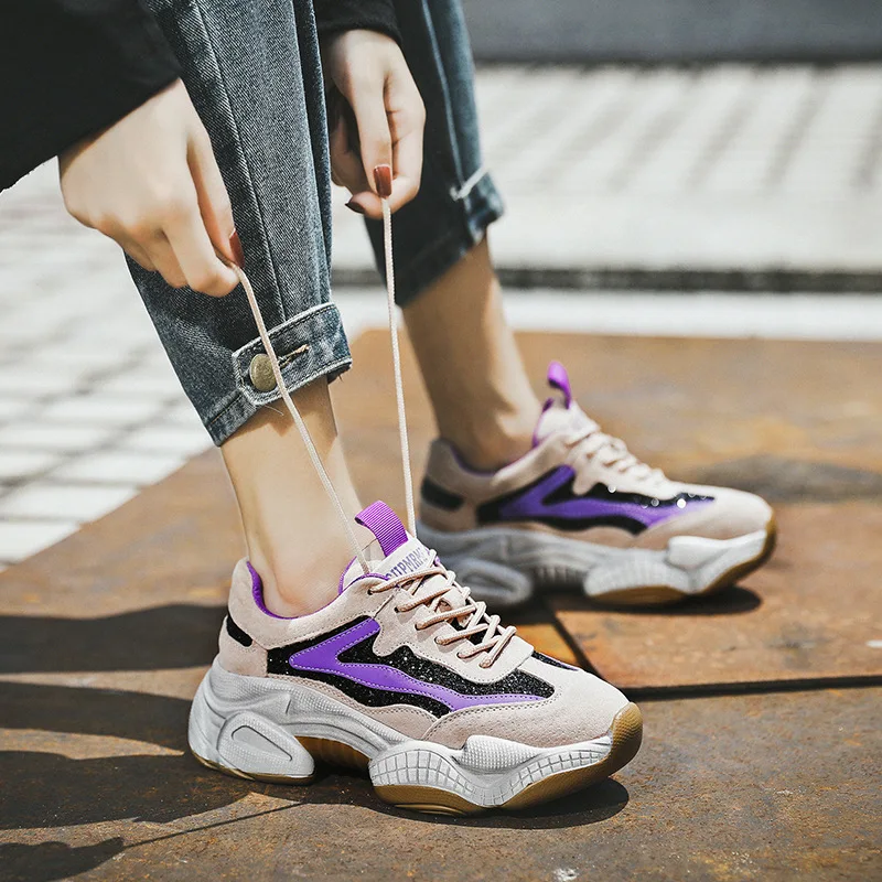 

Женские кроссовки на платформе, высокие повседневные теннисные кроссовки на плоской подошве, весна 2020