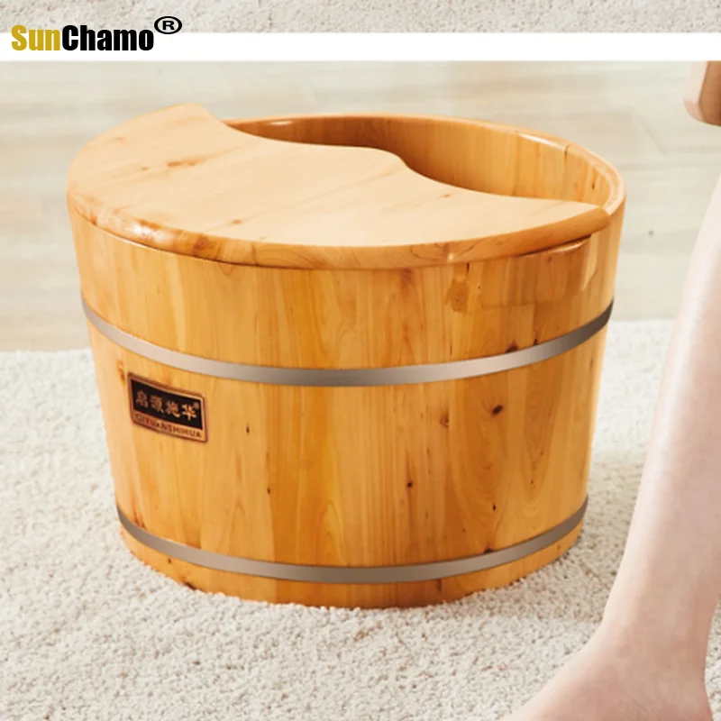 Дубовая ванна для ног бытовая из массива дерева телескопическая взрослых