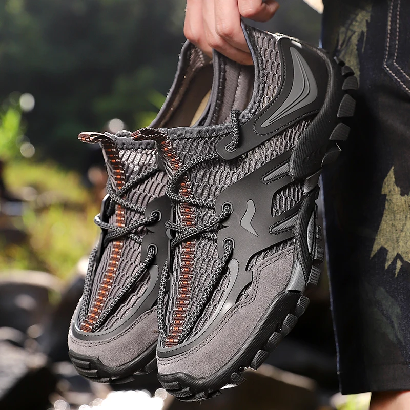 Мужские сандалии с дышащей сеткой быстросохнущие для пляжа походов реки