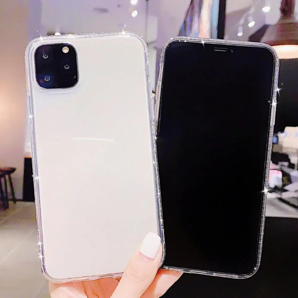 Блестящий чехол для телефона с бриллиантами и блестками iphone 6 6s 7 8plus X XR XS 11pro max
