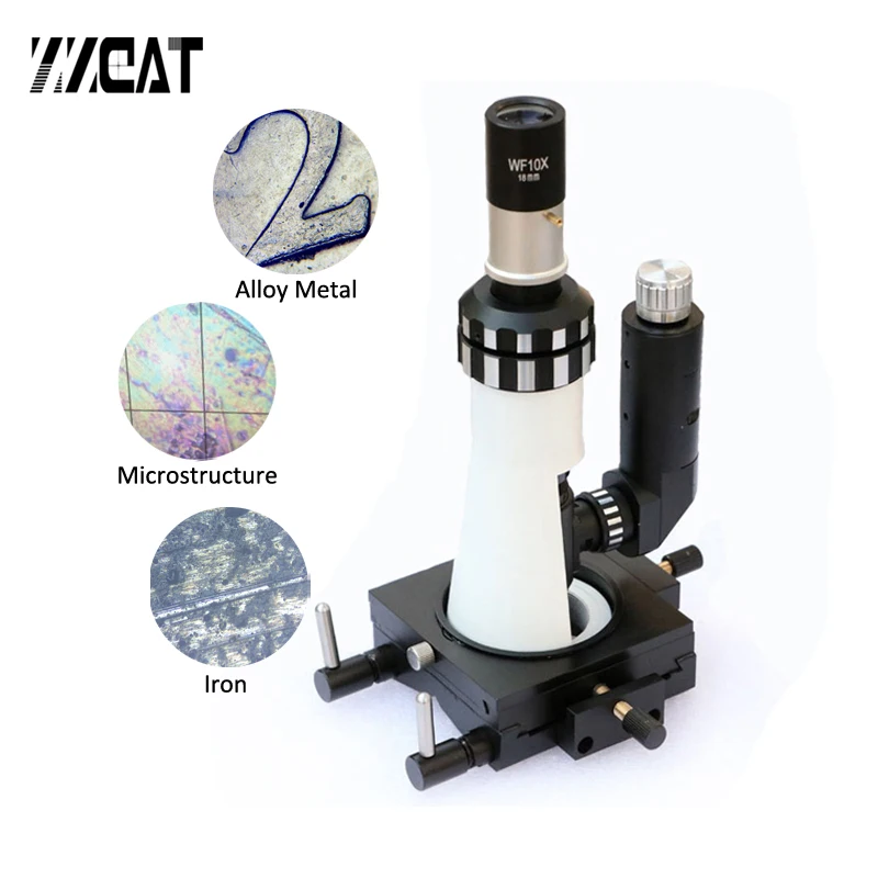 

100X-400X ручной металлографический микроскоп, Портативный монокулярный металлосплав, инструмент для оценки, металлографический микроскоп св...