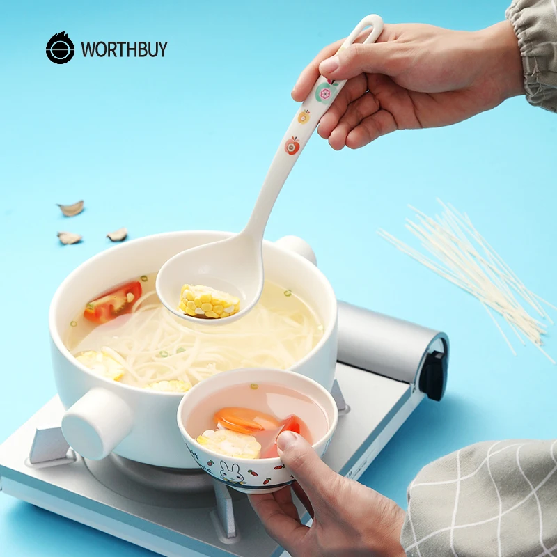 WORTHBUY японский суповый ковш с длинной ручкой Экологичная бамбуковая суповая