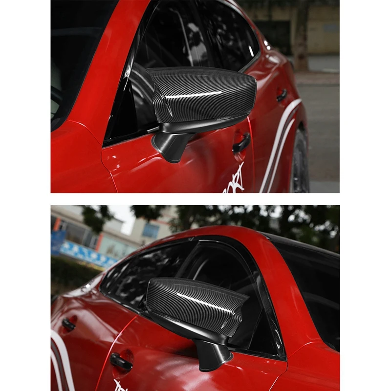 2 шт. Автомобильная боковая крышка зеркала заднего вида из углеродного волокна ABS