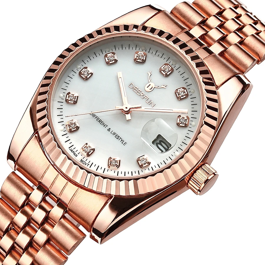 

Famous Brand Luxury Steel Metal band ROSE GOLD Bracelet watch for Fashion Men and Women Gift Dress Watches relogio masculino