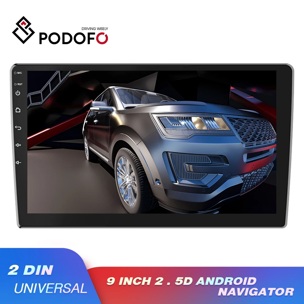 Podofo Android 2 Din Автомобильный Радио Стерео GPS Bluetooth Wifi Мультимедиа Видео плеер для