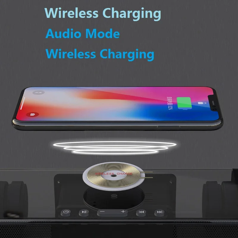 LEORY bluetooth динамик беспроводная зарядка свободные руки Смарт часы светодиодный дисплей Саундбар водонепроницаемый 3,5 мм домашний кинотеатр Sensurround