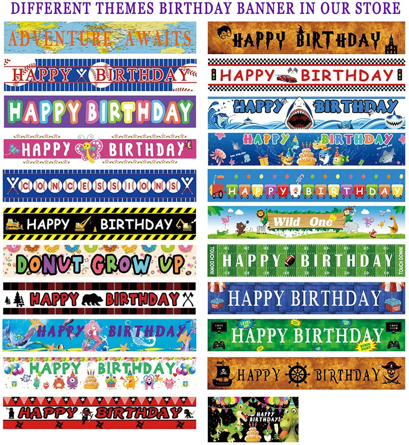 

Happy Birthday Yard Sign Happy Birthday Yard Banner Colorful Outdoor Decorations - Large 50x300cm Birthday Party Decorations