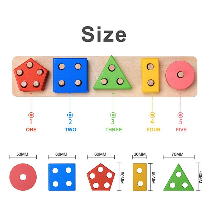

Baby Toys Wooden Blocks Shape Jointed Board Montessori Teaching Leaning Education Building Chopping Block Match Toy