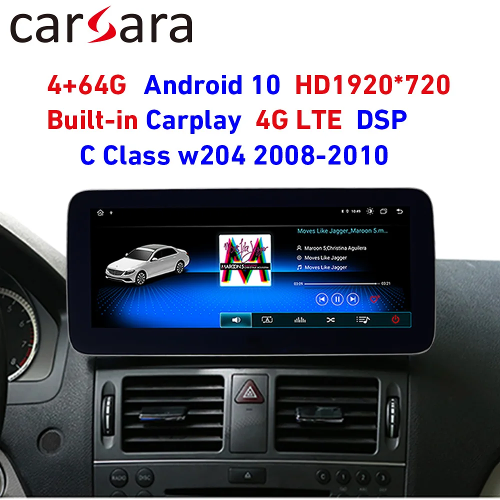 4G ОЗУ антибликовый сенсорный экран Android 10 для C класса W204 08 14 W205 GLC дисплей 25