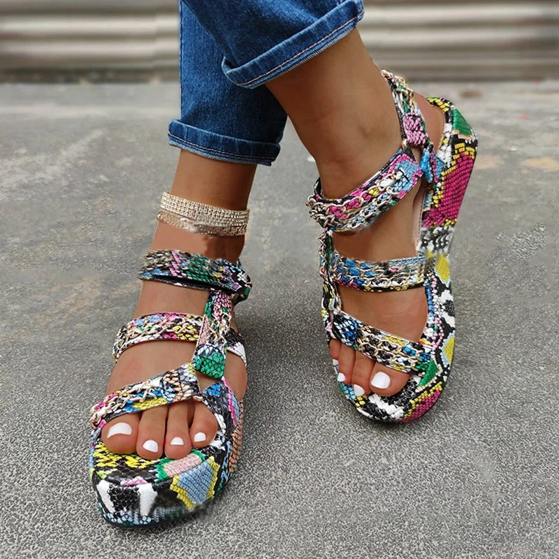 Летние женские мягкие сандалии для улицы Женские без застежки с пряжкой на