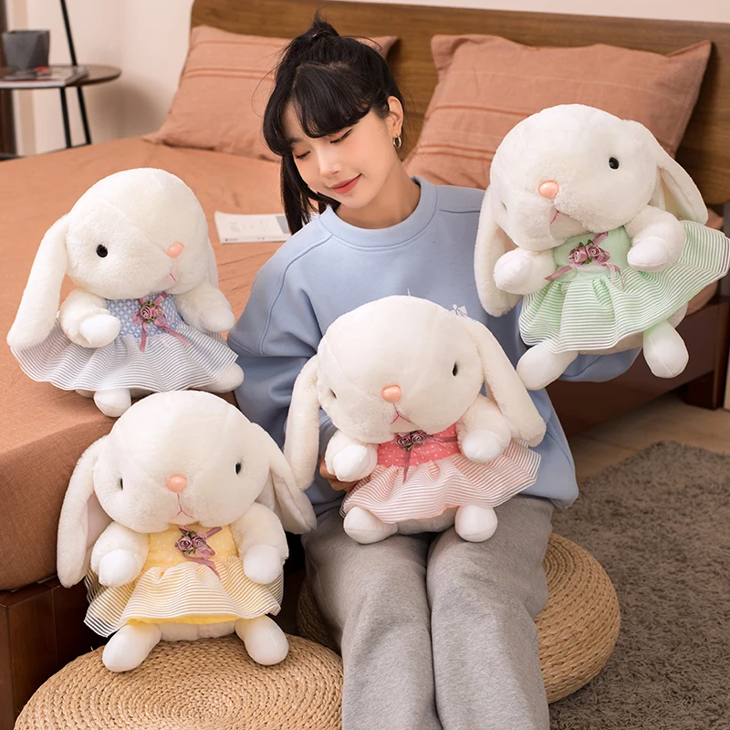 

Плюшевый кролик kawaii, 17/25/40 см, 1 шт., милые животные, кролик с юбкой, куклы, мягкая игрушка для девочек, декор на день рождения, подарок