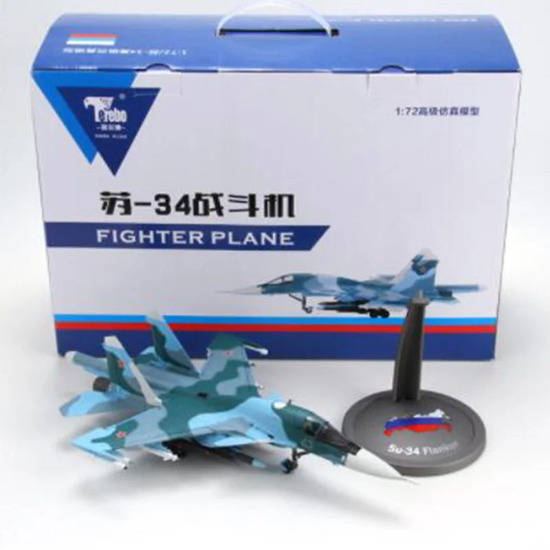 Коллекционная 1/72 сухой Su-34 с трёхмерными чертёжами Утконос бомбер статического su34 сплава литья под давлением игрушка Air Force с трёхмерными чертёжами детские подарки