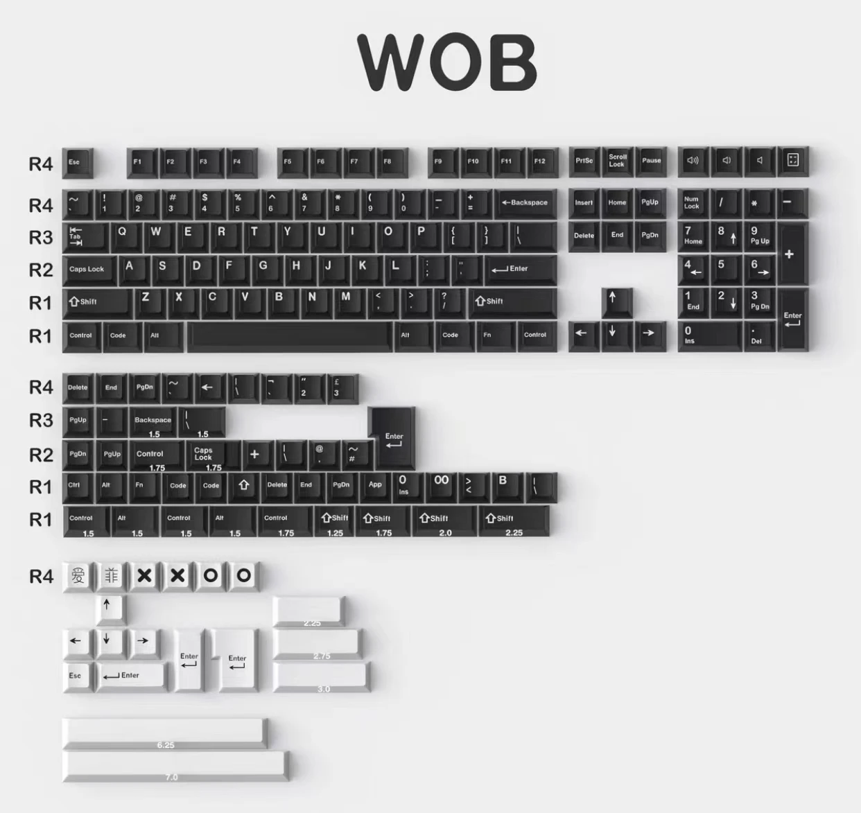 Фонари 173 DMG/SHOKO/TARO/WOB колпачки для клавиш вишневого профиля двойной штрих ABS PBT