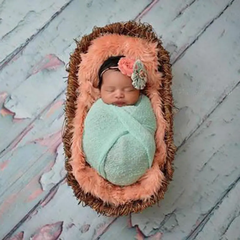 

2 Pcs/set Newborn Baby Wrap Blanket Set for Photos Rug Photography Props