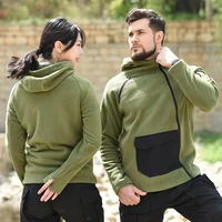 camouflage hooded fleece mens fashion casual jacket outdoor camping fitness trekking hiking warm breathable thickened loose top
