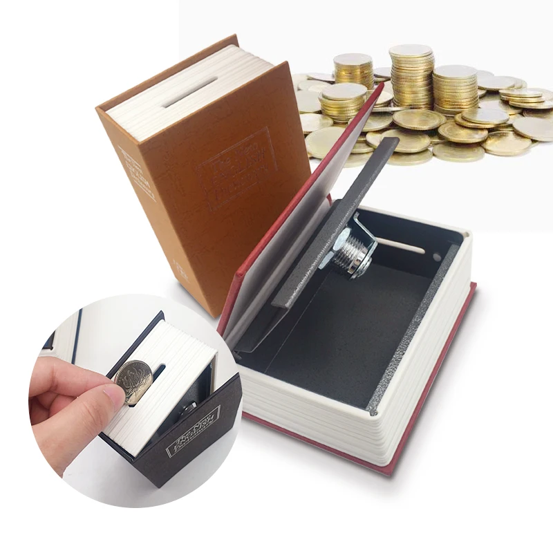 

Dictionary Mini Safe Box Book Money Hidden Secret Security Safe Lock Cash Money Coin Storage Jewellery key Locker For Kid Gift