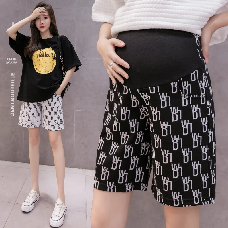 Summer Thin Wide Leg Loose Maternity Shorts Adjustable Belly Half Pants Clothes for Pregnant Women Casual Pregnancy Bottoms