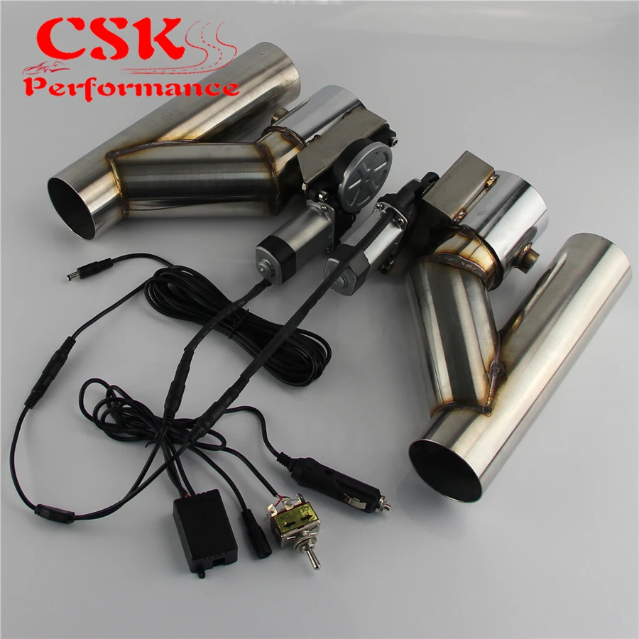 3" 76mm Dual Electric Exhaust Cutout Cutoff Downpipe Dump Bypass Valve Kit Wireless Controller / Switch Control | Автомобили и