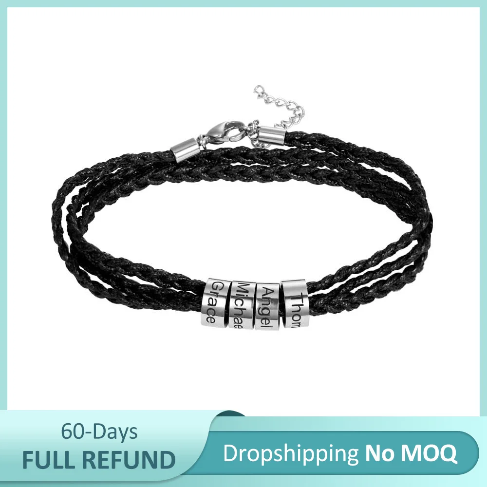 Sweey Прямая поставка персонализированный мужской браслет с бусинами из