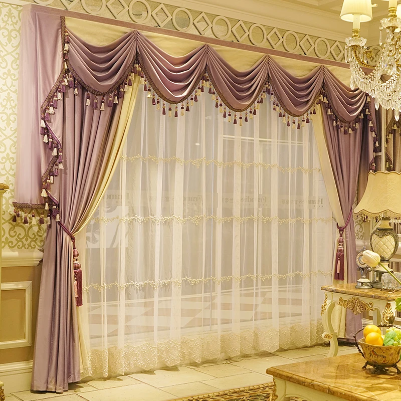 

American Retro Velvet Curtains Stylish, Modern Villa Living Room Bedroom Curtains