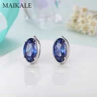 maikale simple round small stud earrings for women colorful aaa cubic zirconia earrings gem stone earrings jewelry fashion gifts