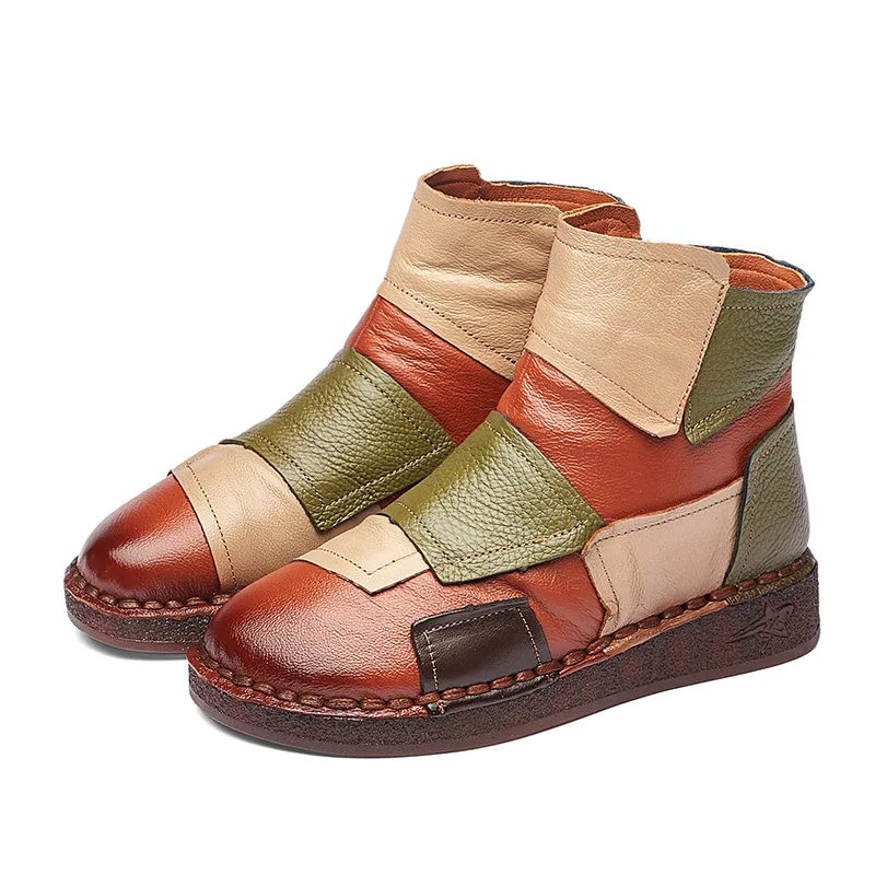 

fashion Women's Winter Boots 2020 Genuine Leather Boots Women's Winter Boots Female Shoe Boots On Flat Sole