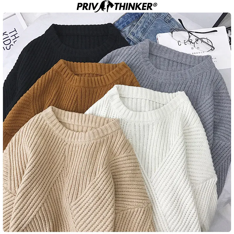 Privathinker женские осенние вязаные свитера с круглым вырезом 2020 длинным рукавом