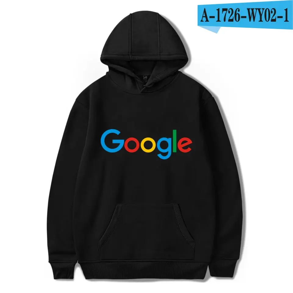 Black Новое поступление, худи Google, Повседневная зимняя одежда Google, принт Google, круглый вырез, хлопок, логотип Google, Мужская/Женская худи - Цвет: Black