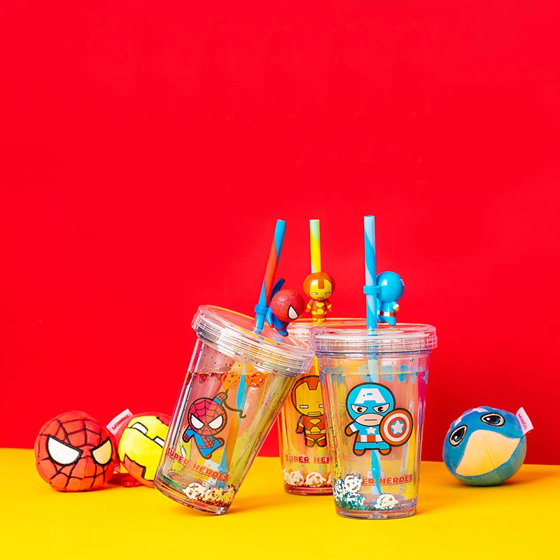 Disney Marvel пластиковая чашка высокая красота двухслойная соломенная мультяшная для