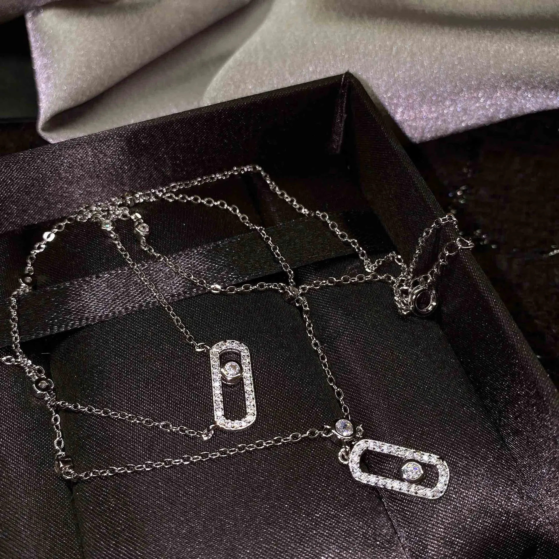 

Jewelry 2021 Luxury 925 Long Earrings Creative Pin Ring for women Fashion Wedding Necklace Crystal Pendant Jewelry set