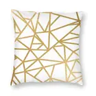 Наволочка для диванной подушки с геометрической мозаикой из золотой фольги, абстрактный Рисунок для гостиной, квадратная наволочка 40x40