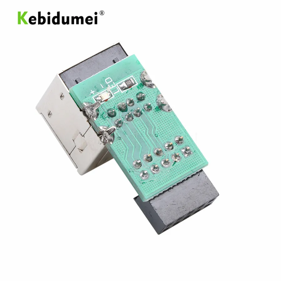 kebidumei Motherboard USB 2.0 9Pin Female 2 Port A Adapter Converter PCB Board Card Extender Internal PC | Компьютеры и офис