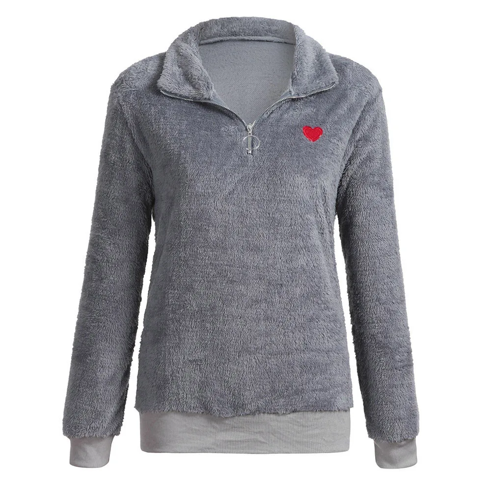 Модная женская простая теплая толстовка Jaycosin на молнии с круглым вырезом