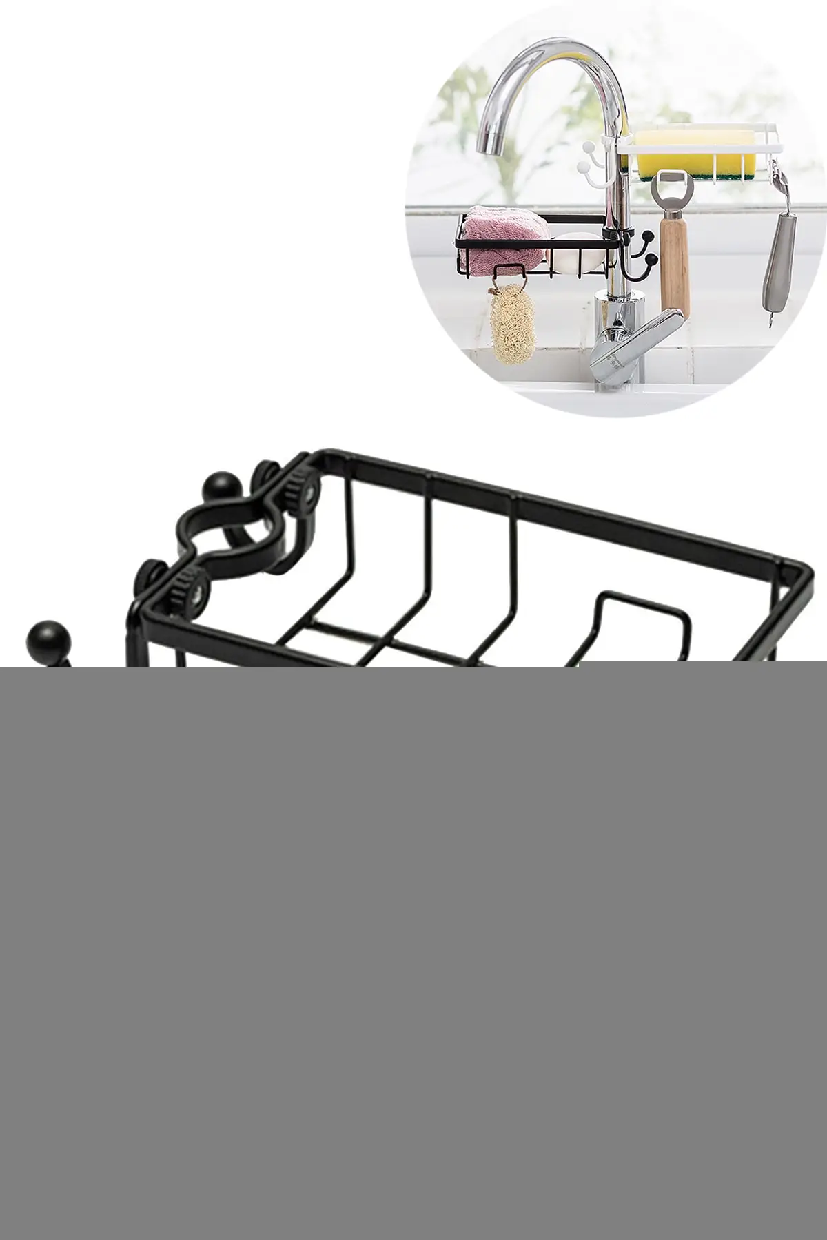 

Stainless Steel Kitchen Bathroom Tap Sabitlenebilir Soap and Sponge Holder