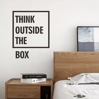 think outside the box wall sticker for kids room pvc wall decals office room wall sticker quote vinilo decorativo pared