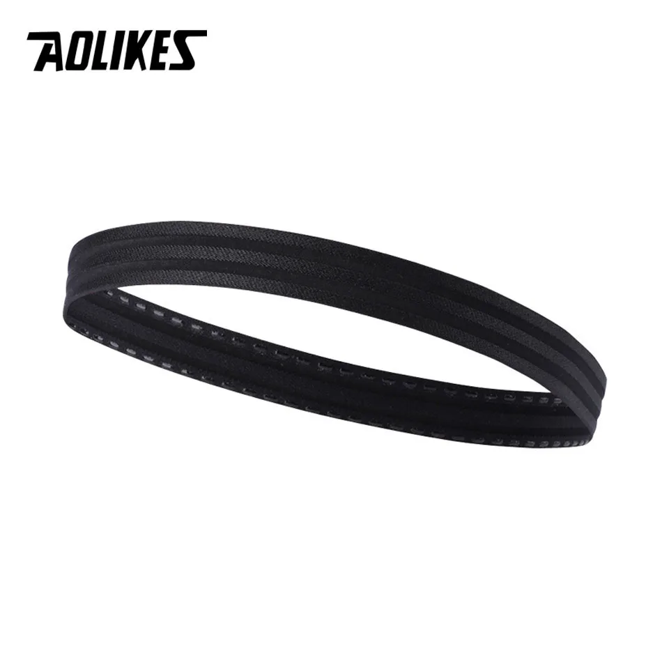 Black thin 1 шт., силиконовые для фитнеса, повязка на голову, спортивный Напульсник для мужчин и женщин, для баскетбола, бега, повязка на голову, повязка для волос - Цвет: Black thin