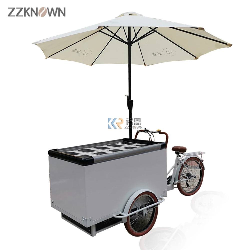 

2022 New Fruit Salad Bar Street Mobile Electric Food Cart Ice Cream Car with Freezer Customization Pedal Pedicab for USA