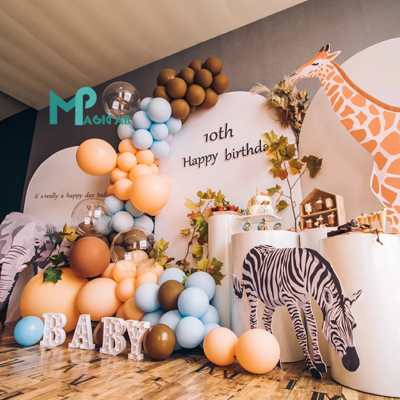 

Pastel Macaron Blue Balloons Garland 109pcs Cream Peach Caramel Ballon Arch Birthday Wedding Baby Shower Anniversary Party Decor