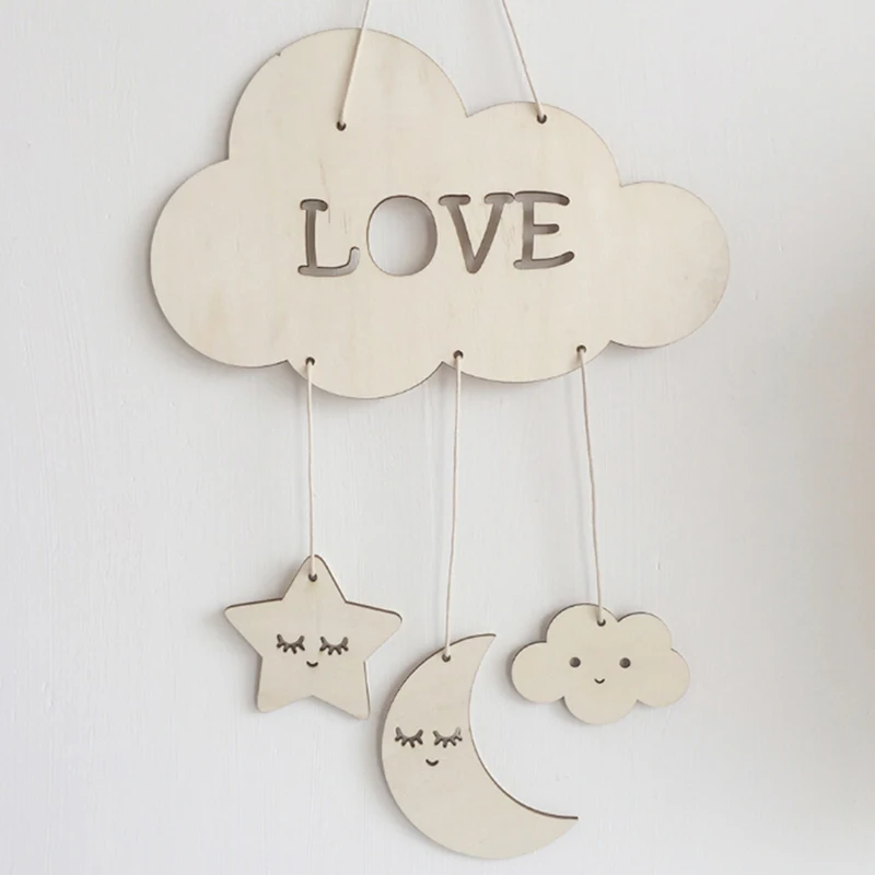 Северный стиль деревянных украшений бусины на стену с аксессуарами подвеской кистью для детской комнаты