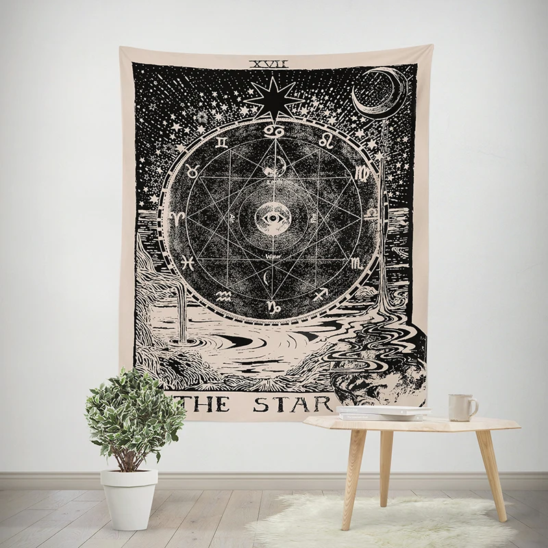 

Tarot Card Tapestry Home Decor Astrology Divination Mat Carpet Hanging Cloth For Home Dorm Room Wall Accessories Beach Mats INS