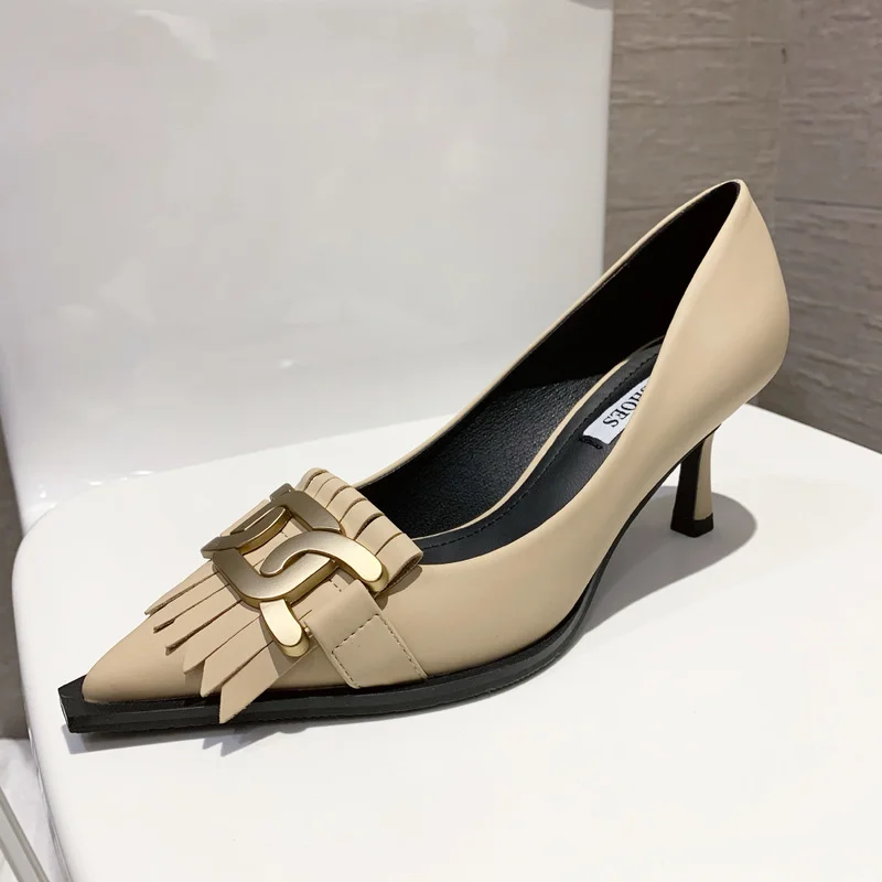 

Туфли-лодочки женские на шпильке, с острым носком и пряжкой