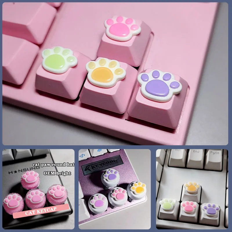 

1pc Personality Cute Pink Round Cat Claw Keycaps For R4 ESC Mechanical Keyboard Cross Axis Gift Custom Keycaps