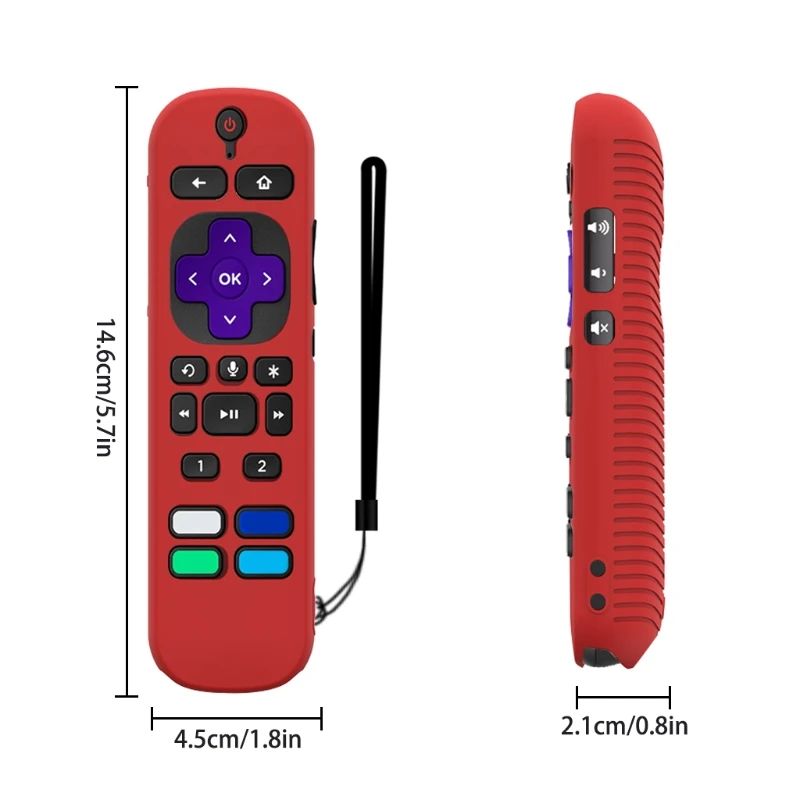 

R2JA Portable Remote Control Silicone Anti Slip Remote Holder Sleeve Compatible with Roku Voice Remote Pro Protector