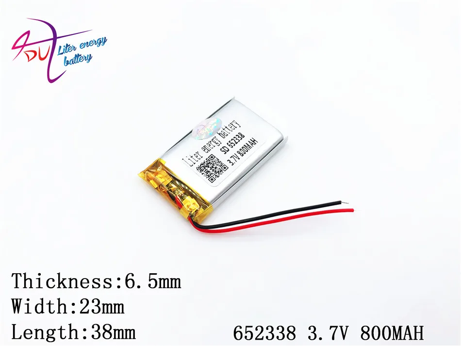 3.7V 800mAH 652338 652540 polymer lithium ion / Li-ion battery for GPS mp3 mp4 mp5 dvd bluetooth model toy mobile | Электроника
