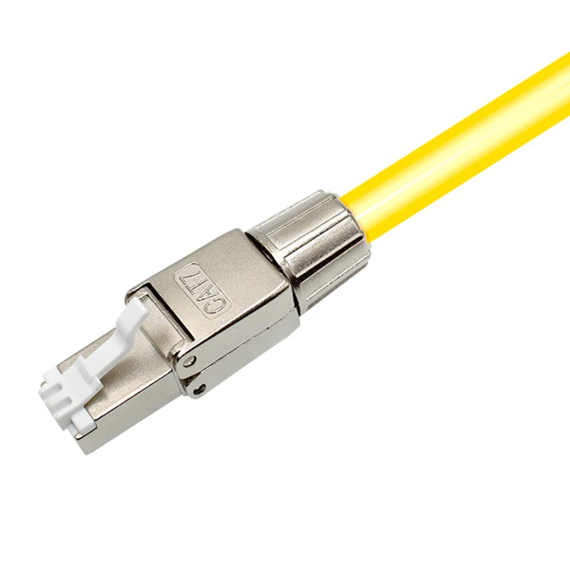 Network Cable Crystal Head Computer Room Network Rj45 Shielded Seven-Category CAT7 Network Cable Clamp Connector
