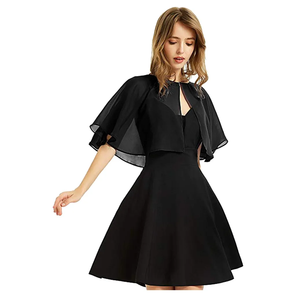 Женские мягкие шифоновые накидки для вечернего платья свадебные короткие болеро