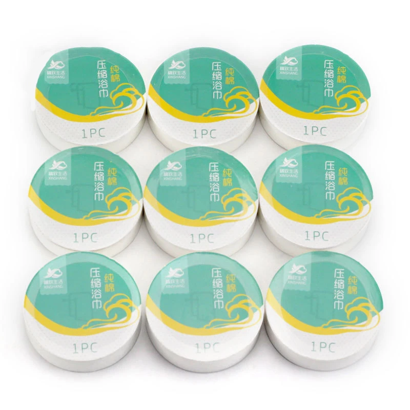 Компрессионное полотенце банное комбинированная упаковка одноразовое нетканое